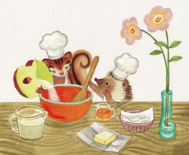 【たっぷり試し読み】かわいいリスとハリネズミがパンづくりに挑戦！