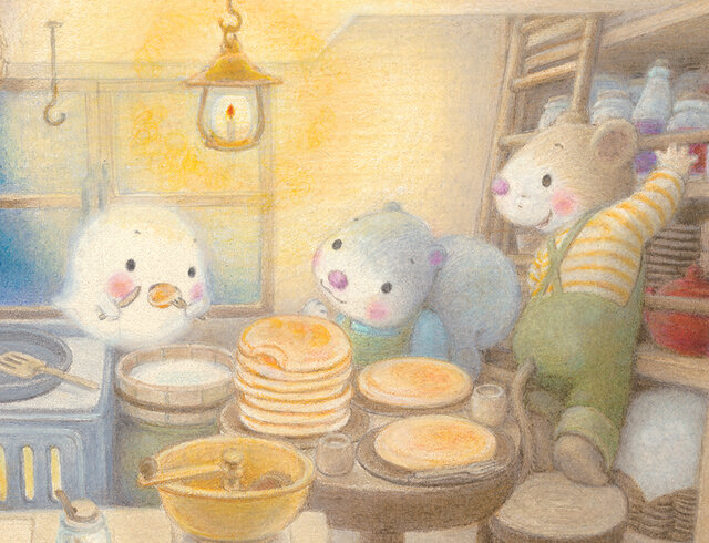 【期間限定試し読み】りすとねずみのパンケーキ屋さんにやってきたのは……くいしんぼうのおばけ⁈『リリとネネのおばけパンケーキ』