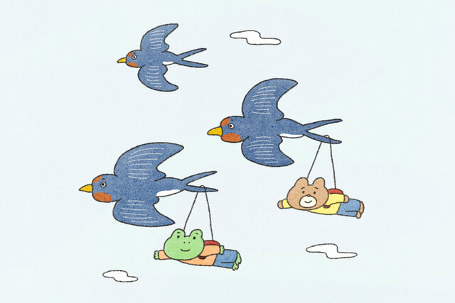 カエルさんとくまさんから、４月のカレンダーをプレゼント！