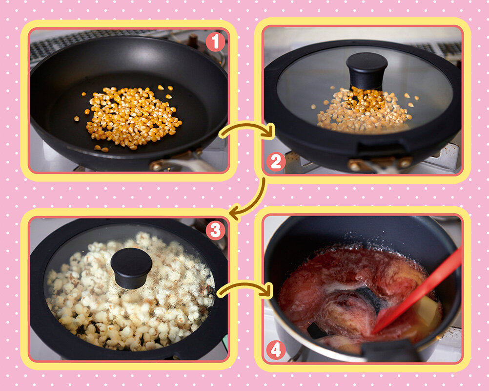 いちごミルクポップコーンの作り方