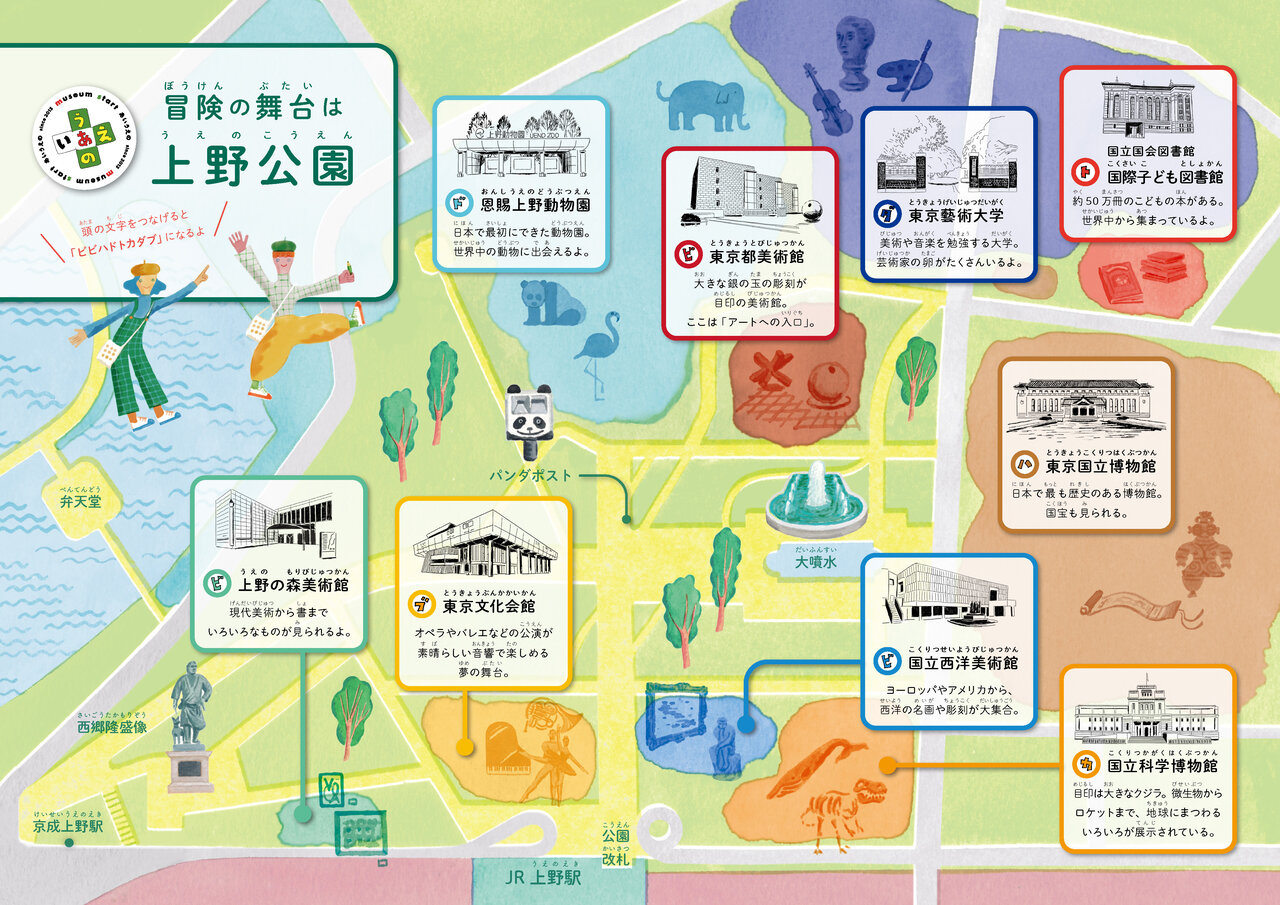 上野公園のイラストマップ