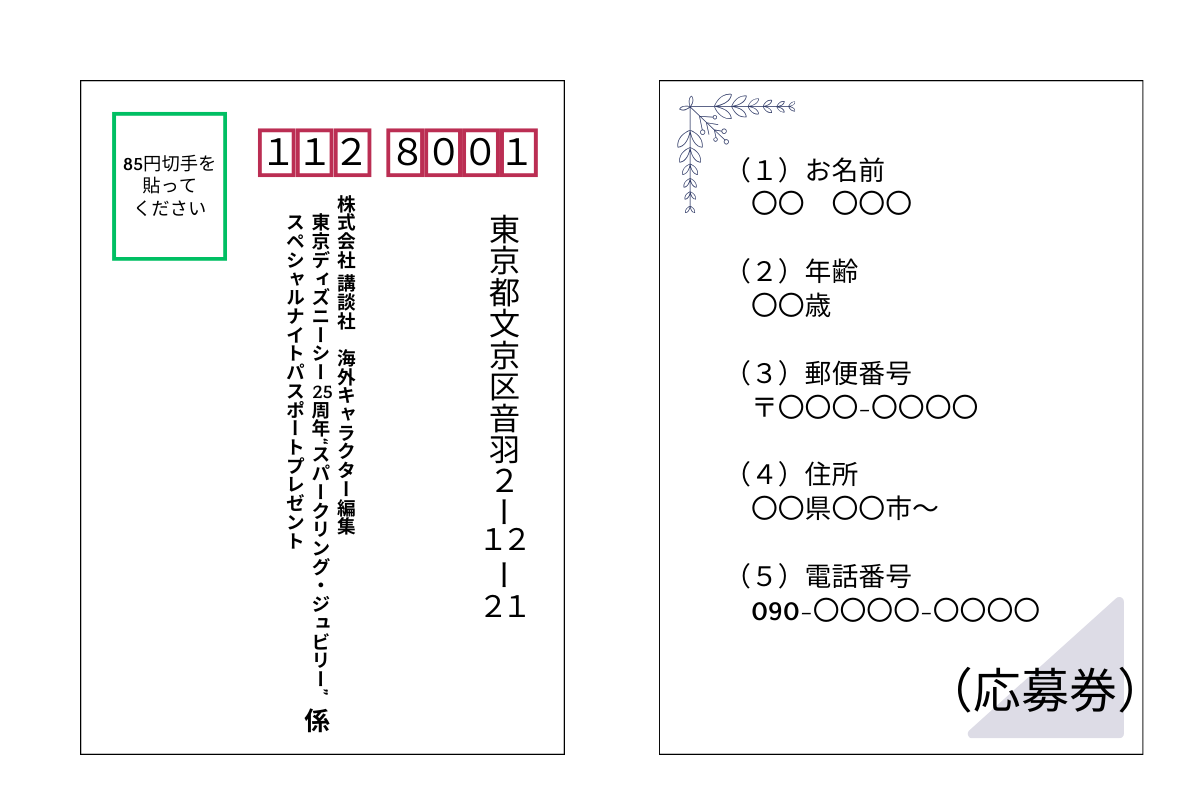 応募はがき記入例