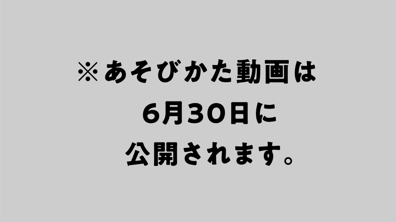 ※あそびかた動画は６月３０日に公開されます。