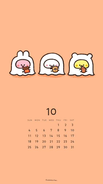 ふわもこちゃん2026年10月カレンダー