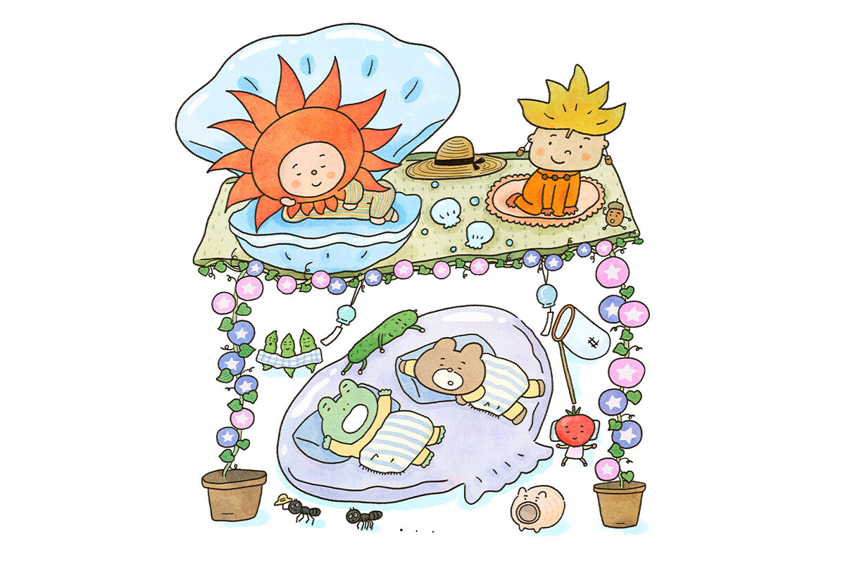 カエルさんとくまさん　「そろそろ僕らの出番だ」イラスト
