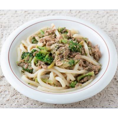 ブロッコリーとツナのごまみそうどん