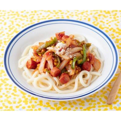ソーセージ＆コーンのナポリタンソースうどん