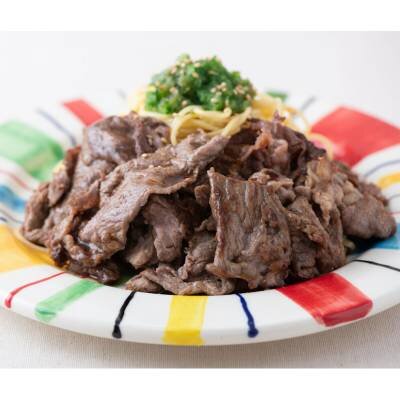 焼肉とおろしきゅうりの韓国風スパゲッティ