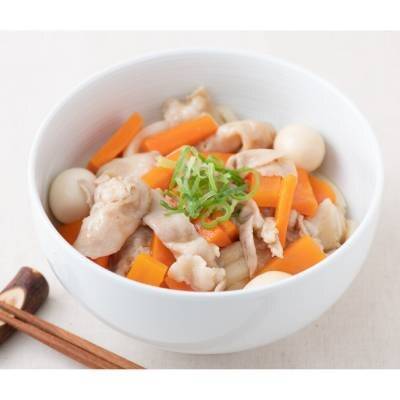 豚バラとにんじんの冷やし中華あんかけうどん